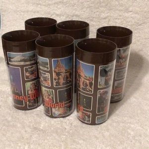 Vtg Set Of 6 Early Walt Disney World Souvenir insulated Tumblers Thermo-Serv